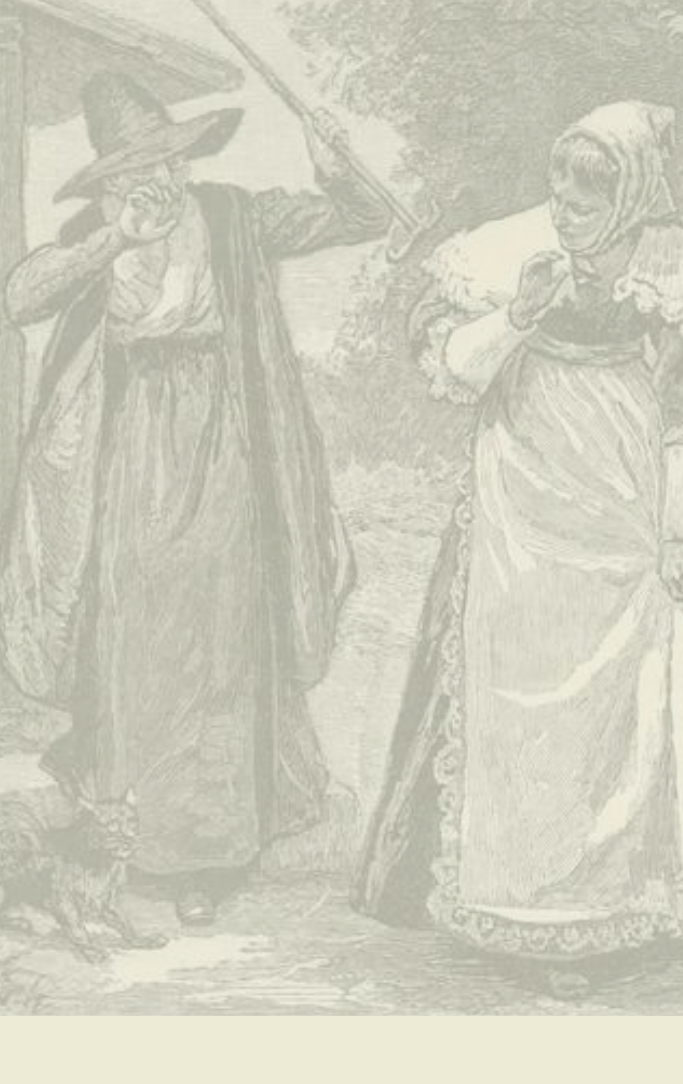 faded colonial picture of a young woman and an old woman