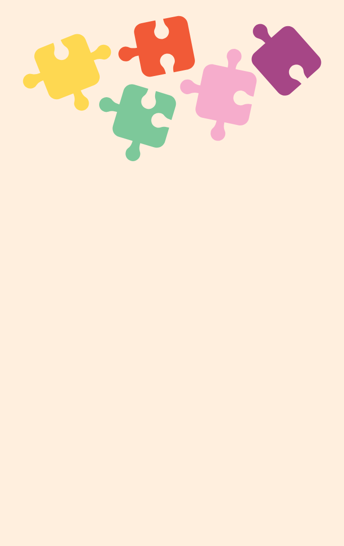 colorful puzzle pieces on a beige background