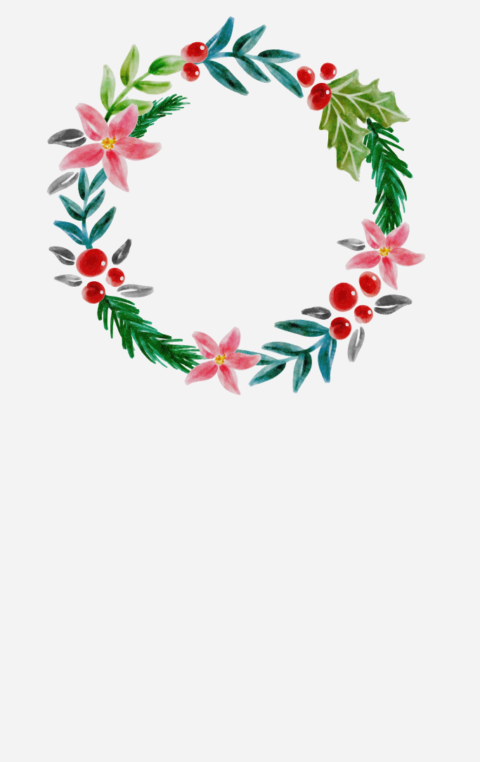 Colorful holiday wreath
