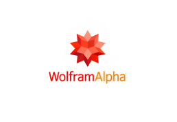 white background with red and orange Wolfram Alpha logo