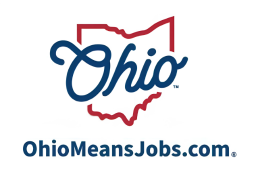 OhioMeansJobs red, white, and blue logo