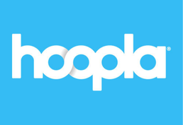 blue and white Hoopla logo