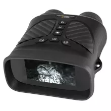 black night vision binoculars with owl pictured on 3 inch display