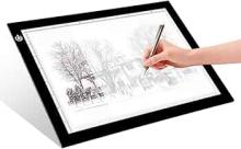 right hand tracing on paper over the tracing pad