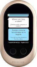 small, handheld voice translator with digital screen and text