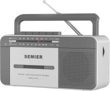 silver and gray cassette radio with antenna
