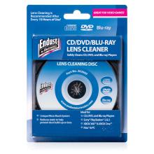 Endust blue packaging for a lens cleaning disc