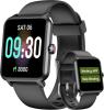 black smart watch with digital face reading the date, time, and how many steps you have taken