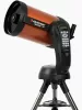 orange and black telescope with legs